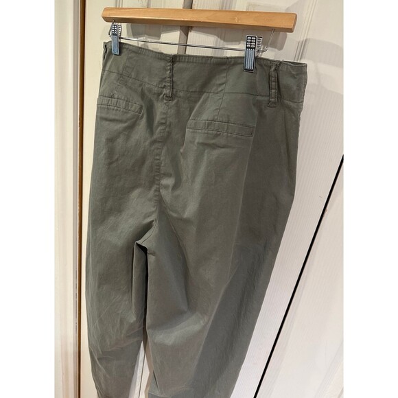 A New Day Olive Green High Rise Pleated Chino Pants Stretch Cotton Lyocell 14 - Picture 9 of 12